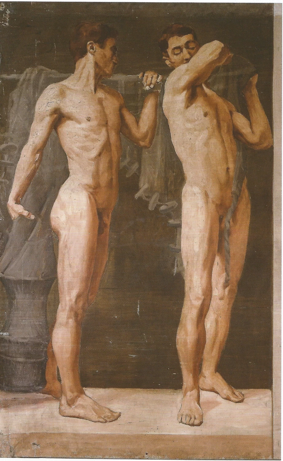 Due figure nude con attributi di pescatori - Crea